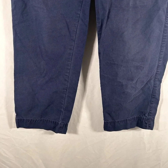 Eddie Bauer Hiking Pants Women's 4 Blue Zip Pockets Cargo Capri 100% Cotton - Picture 3 of 9